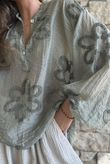 Sabo Boucle Flower Blouse Khaki
